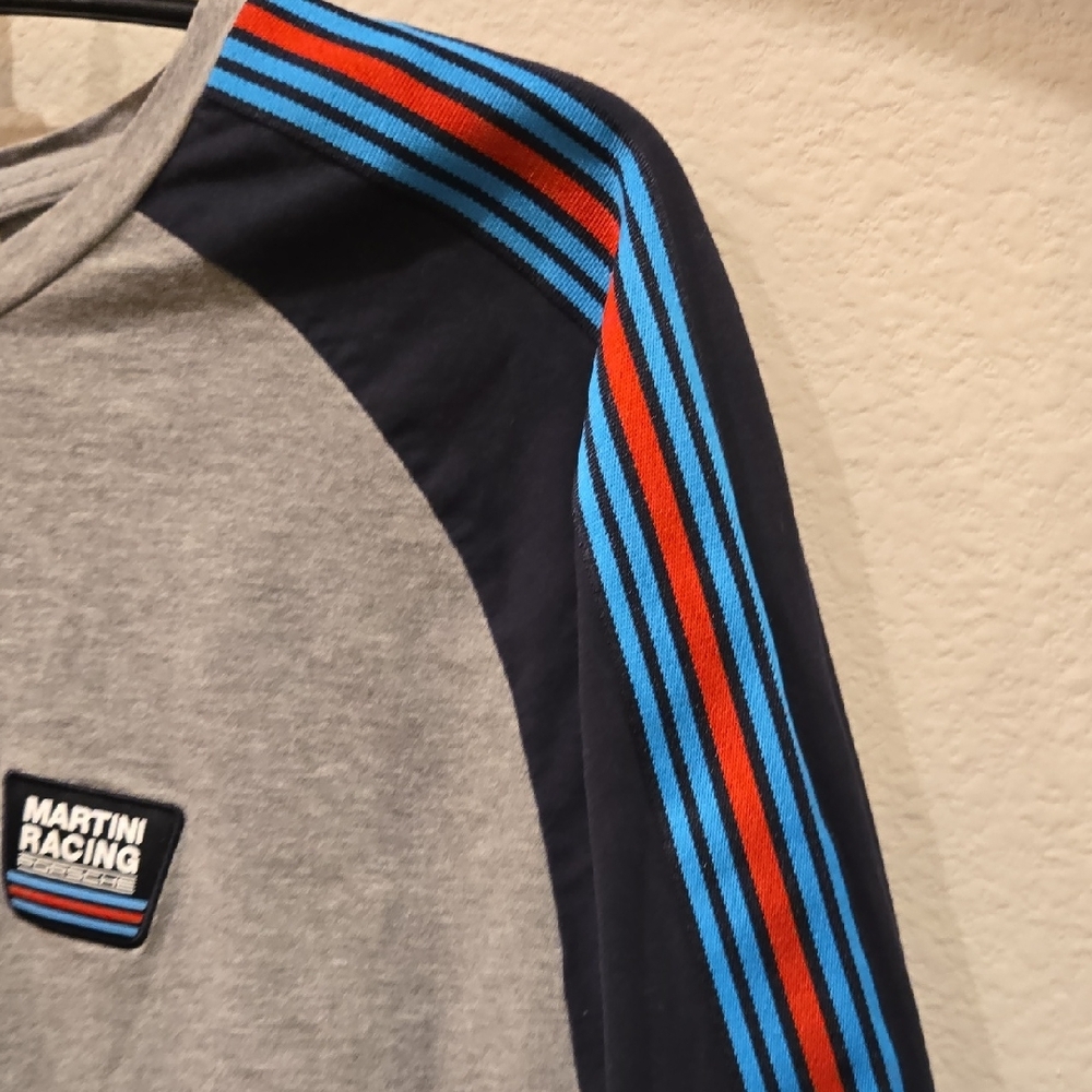 PORSCHE DESIGN Gray Tee with Blue and Red Accents / Martini Racing / sz XL - Picture 4 of 8